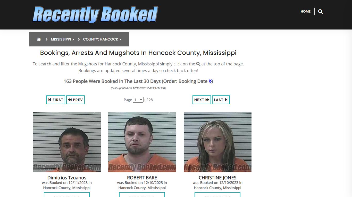 Bookings, Arrests and Mugshots in Hancock County, Mississippi
